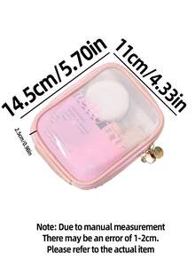1pc PU Leather Small Capacity Makeup Bag, Compact & Convenient, Data Pouch, Coin Purse, Lipstick Case, Inner Net Pocket, Clutch Bag, Women Cosmetic Bag, Men Toiletry Bag, Storage Bag, Home Makeup Bag, Space-Saving, Dorm Makeup Bag, Fashionable & Practical, Waterproof, Easy To Store Small Items - Multicolor - View 9
