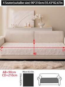 1pc Plush Thickened Warm Sofa Cushion Cover, Modern Minimalist Anti-Slip Sofa Seat Pad, Dust-Proof And Washable Sofa Slipcover, White Fresh And Soft, Pet-Friendly, Fits L-Shaped Sofa And 1/2/3/4 Seater Sofa, Suitable For Bedroom, Office, Living Room - White - View 19