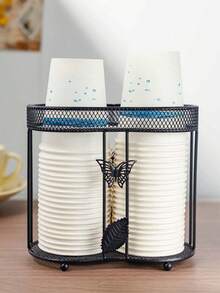 1pc Disposable Cup Dispenser, Tabletop Water Cooler Cup Holder, Home Use Paper Cup Rack, No Drilling Required - Multicolor - View 16