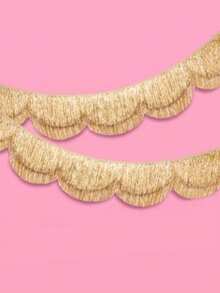 kumozawa 1件金色多层流苏背景布 - 5英尺 | 单身派对装饰、生日派对装饰、生日快乐装饰、拍照背景 - 金色 - 查看 4