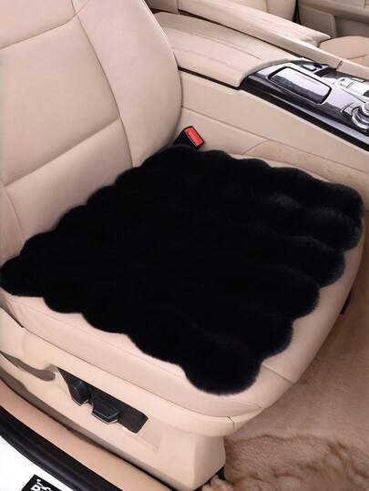 1个多色毛绒汽车座椅垫，冬季保暖防滑加厚泡泡绒通用汽车座椅垫