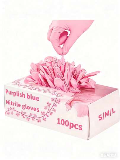 100/50/4pcs Pink, Disposable Nitrile Gloves, Hair Removal, Fingertip Design, Kitchen Cleaning Tool, Mother's Gift, Protects Mother's Hands, A Kitchen Essential, Christmas Cleaning Tool Cheap Powder-Free Latex-Free Gloves,Hair Removal Household Cleaning Gloves, Waterproof Gloves,Nail Supplies Christmas Gifts Suitable For Kitchen,