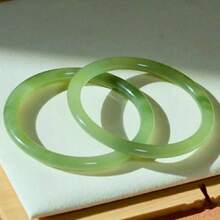 1 Piece Glass Imitation Jade Dingdang Bracelet With Thorn Rose, Ancient Style Accessory, Bestie Same - Style Bracelet, Suitable For Daily Wearing, Valentine's Day Gift, Holiday Gift, For School, Gifts For Lovers, Friends And Classmates, Stylish, Elegant, Cute, Unique And Niche - 飄花綠1個 - 查看 13