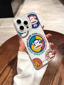 官方授权 Paul Frank 透明太空主题手机壳，全覆盖防震摄像头保护，卡通猴子字母拼接图案，全新兼容 13/14/15/16/17 Pro Max 手机保护套 - 彩色 - 查看 2