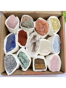 11/13颗天然水晶石，玛瑙水晶晶洞，矿物标本，水晶石礼盒套装，地质历史礼品，DIY项目游戏，水晶采矿装饰，情人节礼物，水晶礼品 - 1套隨機 - 查看 5
