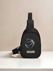 Customized Mini Chest Bag, Can Print Personalized Name Or Holiday Greetings. Create Your Own Exclusive Bag, Back To School Backpack, Crossbody Bag, Suitable For Daily School, Travel, Vacation And Other Occasions. Multi-Functional, Decorative, Letter Pattern, Fashionable, Soft, Modern, Colorful, Cute, Adorable, Casual, Customized, Personalized - Text 2 - View 22