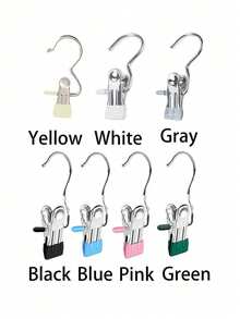 50个简易不锈钢夹子，多用途单钩夹，适用于裤子、裙子，防风衣夹，衣架，节省空间的家居收纳用品，适用于卧室、衣柜、宿舍、家庭使用 - 彩色 - 查看 2