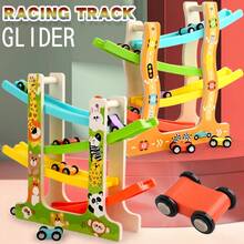 Wooden Sliding Track Car, High-Speed Inertia Glider Car, Children's Sliding Car Toy For Boys And Girls, Educational Miniature Car Toy - Car - View 3