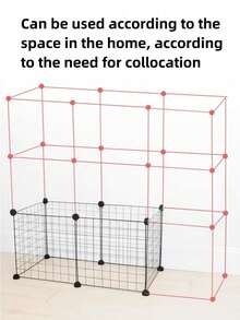 DIY Iron Wire Mesh Panels, Freely Combinable Pet Fence, Cat Cage, Dog Cage, Hamster Cage, Rabbit Cage Accessories, Suitable For Small Pets Like Cats And Dogs, Also Can Be Used To Assemble Shoe Cabinets And Shelves