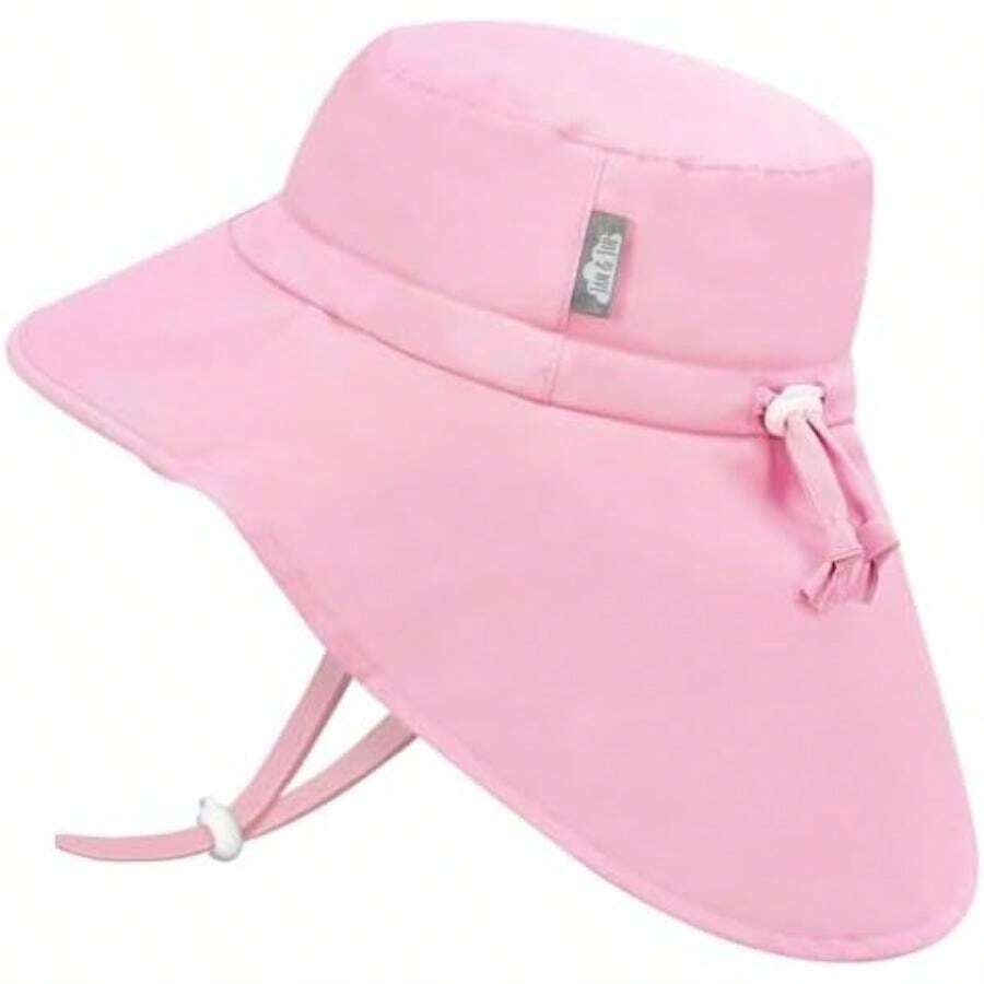 Jan & Jul Gorro de Xplorer para niños Grow-with-Me Aqua-Dry, Sombrero para Sol Repelente Agua de ala Ancha 50+(2-5 Años Sorbete Rosa) - Multicolor - Ver 1