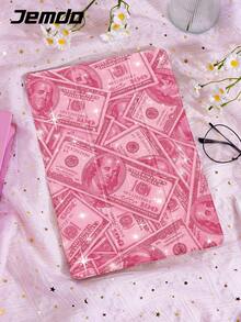 Money 1pc Rose Gold Dollar Print Tablet Protective Case, Compatible With IPad 10.2", IPad Pro 2021/2020/IPad (A16) 11", 11th Gen 2025/10th Gen, Galaxy Tab A8 10.5" 2022, Matepad 10.4/Tab, Anti-Drop, With Pencil Slot, Sleep/Wake Support, Best Gift For Tablet Users - 彩色 - 查看 2