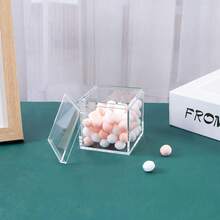 6 Packs Clear Acrylic Plastic Box, Acrylic Boxes With Lids, Small Square Plastic Containers 2.1''*2.1''*2.2'', Plastic Square Boxes For Candy, Pill And Jewelry,2.2inchx2.2inchx2.2inch - 2.2英寸x2.2英寸x2.2英寸 - 查看 3