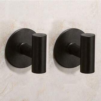 Home Storage Stainless Steel Bathroom Hardware Hook, Towel Hook For Wall Modern Bathroom Kitchen Coat Robe Clothes Hook, Self Adhesive Wall Hooks For Bathrooms Hotel Garage Pool, Bath Accessories Household Items