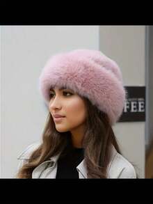1/2件装 女士公主风仿毛皮渔夫帽，加厚蒙古宽檐优雅冬季保暖帽 女士御寒服饰 - 彩色 - 查看 8