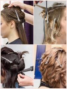 48 peças/24 peças/12 peças Presilhas de Metal com Bico de Pato para Mulheres, Presilhas de Cabelo Prateadas para Cabelos Longos, Presilhas de Encaracolamento de Jacaré para Cabelos Grossos, Rolos, Salão, Laços DIY, Presilhas de Garra, Grampos de Cabelo, Acessórios de Cabelo, Acessórios de Cabelo para Mulheres - Multicolorido - Visão 7