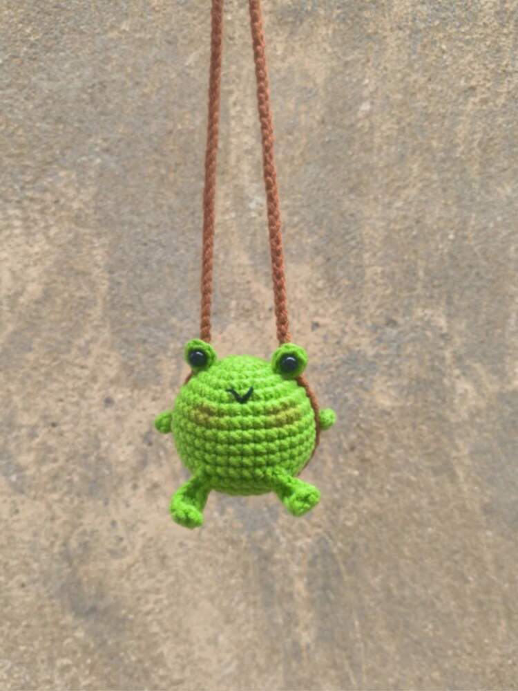 1PC Finished Handmade Crocheted Yarn Cute Pendant, Car Rearview Mirror Pendant, Backpack Backpack Handmade Knitted Fabric, Multi-Color Handmade Desktop Decoration, Used For Home Decoration, Valentine's Day Gift, Birthday Gift - Multicolor - View 2