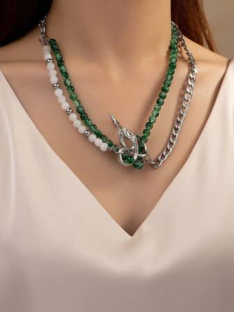 Collar de perlas falsas de colores, cadena de cuentas de múltiples hebras, adecuado para la playa, fiestas, accesorios para mujer