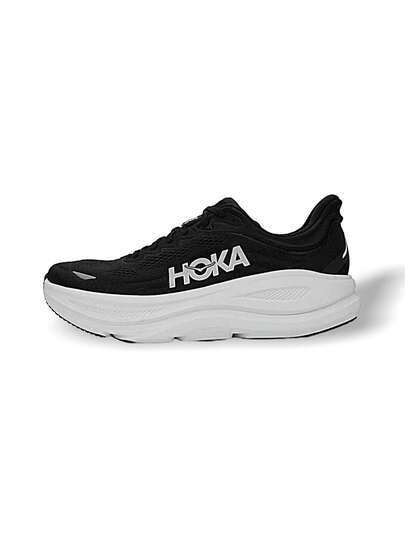 Hoka BONDI 9 Women Running Shoes Breathable Sweat Absorption Lightweight Good Elasticity Solid Easy To Wash Versatile Sports Outdoor Running Daily Black/White 1162012-BWHT