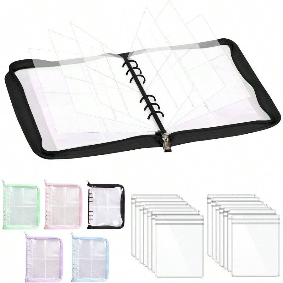 10Swpeet 81Pcs Jewelry Organizer Transparent Jewelry Storage Zip Book Set With Anti-Oxidation Pocket Black Clear Binder Zip Bag With Small Anti Tarnish Pouches For Necklaces Earrings Rings Bracelet10 - Black - View 1
