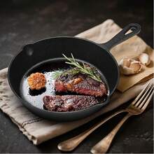 Modern Innovations Mini Black Cast Iron Skillet, Pre-Seasoned, Suitable For Baking Cookies/Brownies Or Cooking Eggs