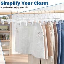 Plastic Hangers - Adult Hangers - T-Shirts, Dresses, Hangers & Accessories - Notched Hangers, Durable And Multifunctional Colorful Wardrobe Hangers, Transparent Plastic Skirt Hangers With Adjustable Clips, Pants Hangers - Multicolor - View 1