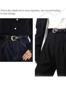 2条/1条女士高品质PU休闲时尚多功能腰带，适合日常休闲、商务聚会、约会、旅行以及搭配牛仔裤和休闲裤。 - 彩色 - 查看 4