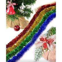 Kit 5 festão de natal colorido 5 unidades festas - Multicolorido - Visão 1