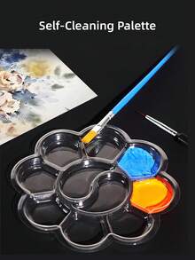 20-Piece Plastic Pigment Mixing Palette Set, Transparent/White Portable Soft Thin Palette, Suitable For Watercolor And Tempera Art Painting - Multicolor - View 4