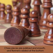 Large Chessboard Developing Strategic Thinking 3 In 1 Chess Chekers Backgammon Foldable Chess Board For Adults Wood Board Game Chess Chekers Backgammon Developing Strategic Thinking Chess Wooden Set No Toxic Wood Board Game Best Gifts In NewYear 11.8Inches 30CM - Multicolor - View 2