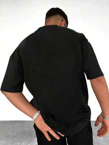 Men Plus Slogan Graphic Tee - Black - View 2