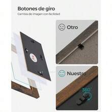 Marco Collage para 12 fotos de 10x15 cm, Set de marcos para pared, frente de vidrio, marrón rústico PLAZA LAS - Negro - Ver 9