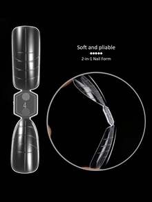 一盒120片，无纸托盘，带刻度线，美甲延长二合一模具 - 彩色 - 查看 3