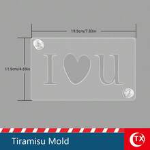 1个透明亚克力提拉米苏图案模板，可个性化定制提拉米苏蛋糕图案，创意蛋糕模具，镂空祝福语设计模板，操作简便，图案清晰，可重复使用，适用于婚礼场地装饰、生日、蛋糕烘焙装饰、情人节及派对氛围装饰。 - 彩色 - 查看 18