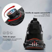 Tenis De Trabajo Zapatos Industrial Trabajo Hombre Con Puntera De Acero Transpirable Mujer Trabajo Zapatos - Negro - Ver 5