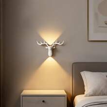 Lámpara de pared con sensor de movimiento con forma de cabeza de ciervo - Luz de pared LED inalámbrica recargable por USB, luz nocturna de inducción de 1200mAh, para oficina/dormitorio/escaleras, decoración navideña/de Halloween para habitación - Multicolor - Ver 8