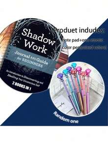 2 In 1 Shadow Work Journal And Planner Book For Beginners Exploring And Healing Your Unconscious Self With Guidance Exercises Essential Guide For Shadow Work School Supplies Back To School Reading Writing Notebook - Black - View 2