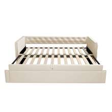 Sofa Bed - Extendable Bed 90*200cm With Board Material, Multifunctional Guest Mattress, Skin-Friendly Velvet Fabric, Grey, Beige (Mattress Not Included) - Beige - View 7