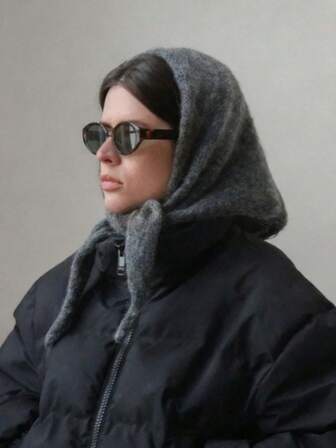 1pc Knitted Scarf Women Wool Winter Warm Scarves Bright Solid Color Design Thickened Shawl Soft Triangle Pashmina Neck 2025 NEW