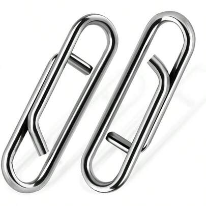 9KM DWLIFE楕円形スプリットリング釣り用 - 50ピース釣りパワークリップは ルアーのステンレス鋼釣具のためのクイックチェンジスナップ 10mm~21mm-50個