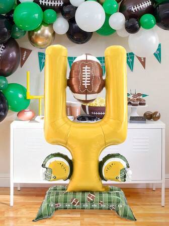 1 pieza Globo de aluminio de portería de fútbol de pie extra grande, adecuado para juegos de pelota, decoración de fiesta de cumpleaños, fiesta con tema de fútbol, decoración del hogar, fiesta con tema deportivo, fiesta de celebración, decoración interior y exterior