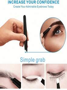 4Pcs Precision Tweezers Set For Eyebrows, Professional Stainless Steel Tweezers For Eyebrows - Great Precision For Facial Hair, Splinter And Ingrown Hair Removal Eyebrow Trimmers Hair Removal, Face Hair Removal, Hair Trimmer, Hair Trimmer, Barber Supplies, Haircut, Bag, Organizer, Storage, Hair Accessories - 黑色 - 查看 8