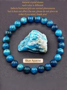 1条6毫米波西米亚风天然石手链，可叠戴，适合女性作为节日礼物、派对配饰、日常佩戴、时尚饰品（虎眼石/青金石/黑曜石/水晶等，寓意提升智慧和灵性）