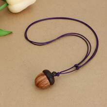 ZIRUISP 1 Miếng Quả tùng Hình dạng Bằng gỗ Vòng cổ mặt dây chuyền Với Sáp Cord , Hoàn hảo Đối với Mặc hàng ngày - dây sáp màu đen - Xem 15