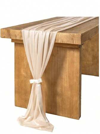 Champagne Romantic Shimmering Chiffon Table Runner, Wedding Gauze Table Runner Cloth, Transparent Sheer Tulle Wedding Draping Fabric Table Cloth, Romantic Chiffon Outdoor Curtain Backdrop Sheer Arch Drapes Suitable For Wedding, Bridal, Birthday Party, Holiday, Dining Table Centerpiece Decoration, Banquet Table Runner Photo Prop Anniversary Wedding Ceremony Party Ceiling Decoration, New Year Table Runner