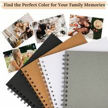 7x7 Inch DIY Scrapbook Photo Album, Hard Cover Kraft Paper, 40 Pages, Fits 4x6/5x7 Photos, Suitable For Family, Wedding Memoirs - Multicolor - View 11