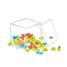 Caja acrílica con tapa, cubo cuadrado transparente pequeño, contenedor de almacenamiento transparente para dulces, joyas, decoraciones de fiesta, caja de dulces, 2.2x2.2x2.2 pulgadas - 2,2 x 2,2 x 2,2 pulgadas - Ver 1