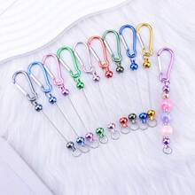 10pcs Holiday Explosive Diy Jewelry Beaded Keychain Production Kit Carabiner Silicone Beads Focus Beads Toy Accessories Gift Box DIY Material Package. - Multicolor - View 2