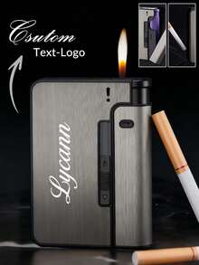 1pc Personalized Laser Engraved Cigarette Case, Men's Smoker Gift, Metal Cigarette Box, Gift For Boyfriend/Father, Customizable Metal Cigarette Case, Customizable Christmas Gift, Customized Gift - Multicolor - View 1