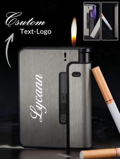 1pc Personalized Laser Engraved Cigarette Case, Men's Smoker Gift, Metal Cigarette Box, Gift For Boyfriend/Father, Customizable Metal Cigarette Case, Customizable Christmas Gift, Customized Gift