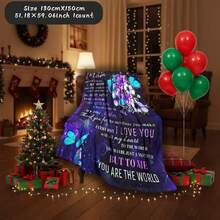 Give Me The Most Beautiful Gift For My Mom - A Blanket, With A Retro And Warm Style,Super Soft Flannel Printed  Blanket,As Birthday Gifts, Family, Wedding, Souvenir Blankets, Polyester Blankets Suitable For All Seasons, Washable, Machine Washable, Lightweight, Breathable, Comfortable, Warm, Unique, 280gsm For Him, Her Personalized Ideal Gifts For Her, Perfect Nap, Camping, Travel, Home, Daily Life, Office Decoration, Birthday, Anniversary, Valentine's Day, Thanksgiving, Christmas, Halloween, Mother's Day, Wedding, New Year Gifts ,Sofa,Bed,Car,Bedroom,Living Room,Office,  Outdoor Camping, Beach,Wall Decoration - 多色20 - 查看 3